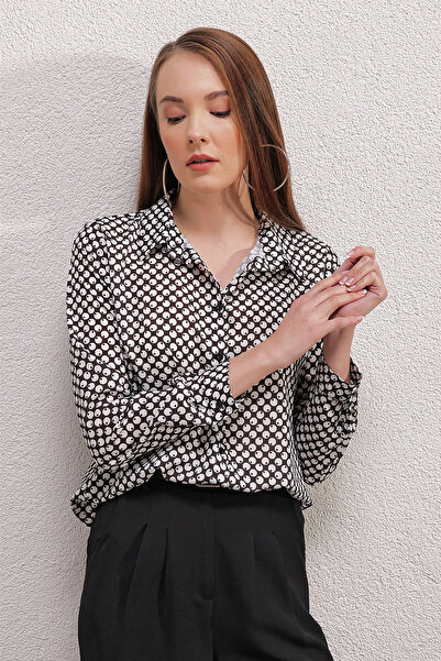 Bigdart 3964 Hafif Dökümlü Saten Gömlek - Y.beyaz