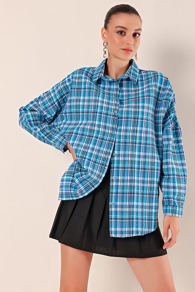 Bigdart 3900 Oversize dlhá základná košeľa - C.Blue