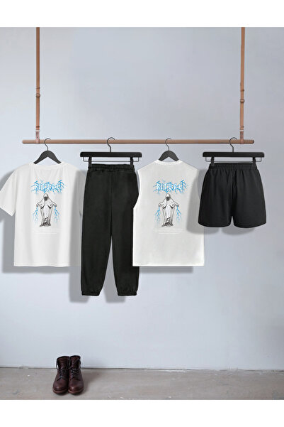 ZEMLİYA طقم تي شيرت مطبوع من RITUAL مكون من 4 قطع (تي شيرت + تي شيرت بدون أكم...