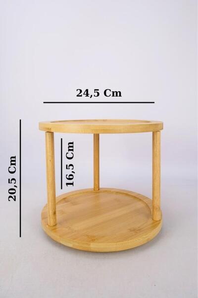 Digithome Bambu 2 Katlı 360° Döner Standlı Banyo Düzenleyici ve Organizer Kahverengi – A/10 C1-1-289