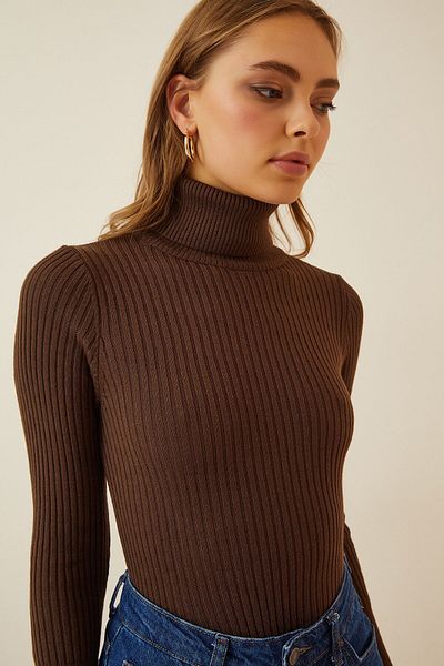 Bigdart 10311 Turtleneck Sweater - Brown