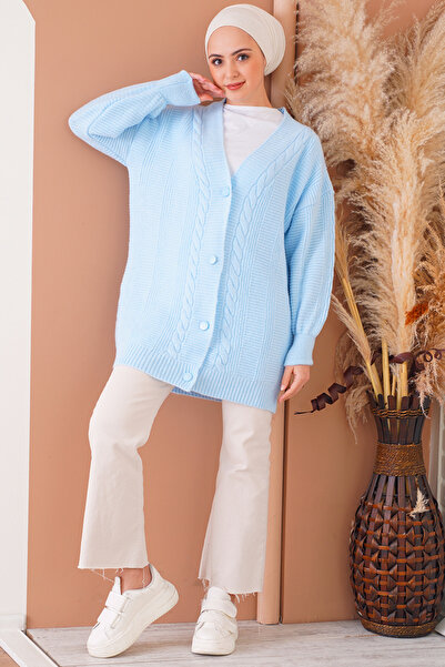 Bigdart 15768 Трикотажний кардиган Tesettur синій