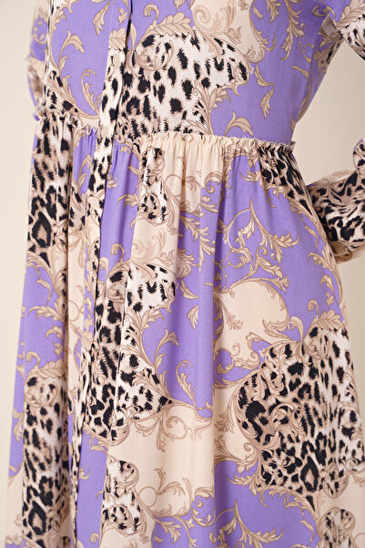 Bigdart 2295 Shirt Collar Hijab Dress - Lilac