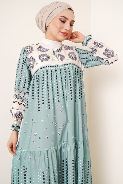 Bigdart 2175 Φόρεμα Hijab με σχέδιο - D.mint
