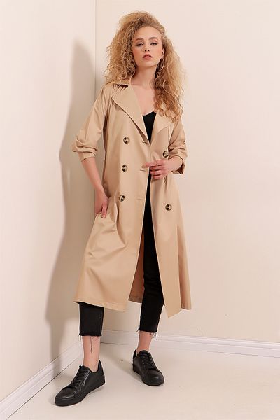 Bigdart 5853 Double Breasted Collar Trench Coat - Mink Title