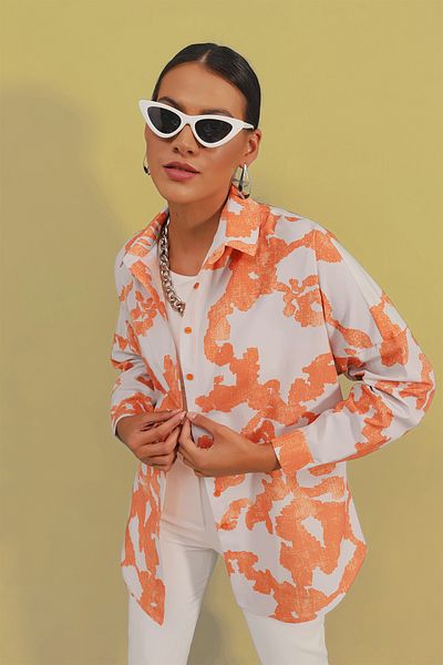 Bigdart 3900 Oversize dlouhá základní košile - D. Oranžová