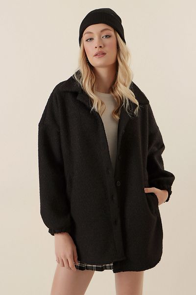 Bigdart 0675 Wool Blend Boucle Jacket - Black