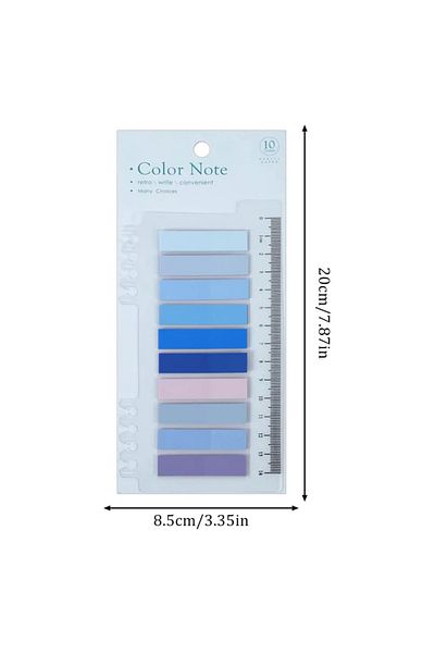 EZOSHOP Set of 3 Postit Long Short Strip Transparent Adhesive Note Paper Stationery Postit Mixed Set 9
