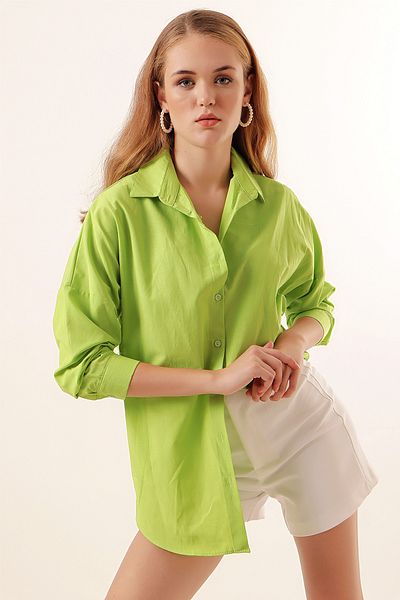 Bigdart Cămașă de bază lungă oversize 3900 - Çağla