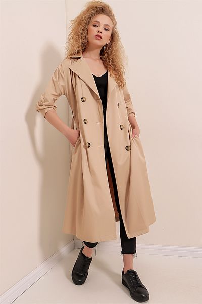 Bigdart 5853 Double Breasted Collar Trench Coat - Mink Title