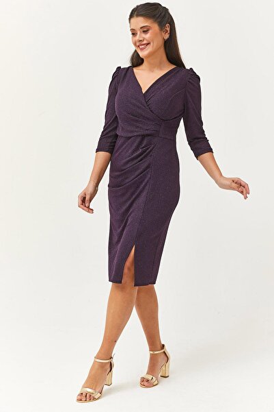 Ebsumu Rochie de seară și rochie de absolvire pentru femei, cu guler dublu, m...