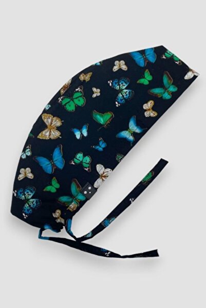 Owlet Medikal Kelebek Desenli Siyah Cerrahi Bone