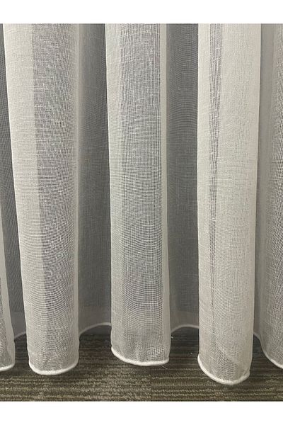 Cortibo Ecru Linen Foldet - 1 in 2 Sparse Pleated Tulle Curtain