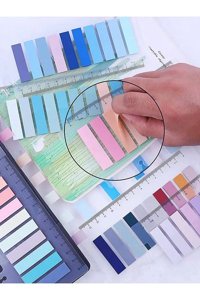 EZOSHOP Transparent Sticky Colored Post-it 8 Pack 910 Sheets Label Note Paper Memo Pad Super Set 1