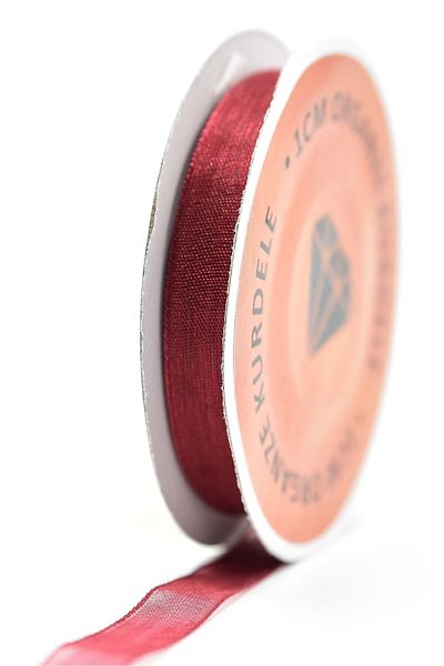 YENİ HEDİYELİK DÜNYAM Burgundy Organza Ribbon Strip 1cmX20M