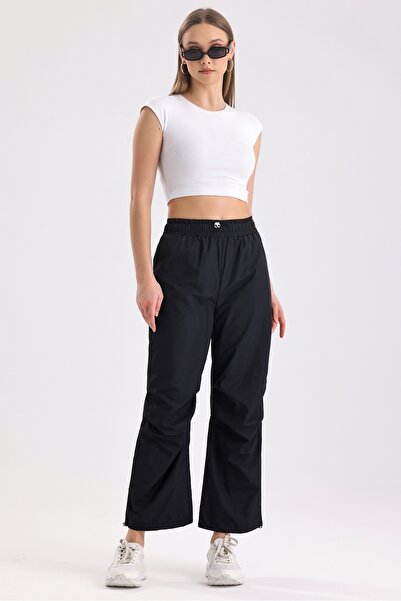 MD trend Women's Pleated Adjustable High Waist and Elastic Leg Parachute Pants