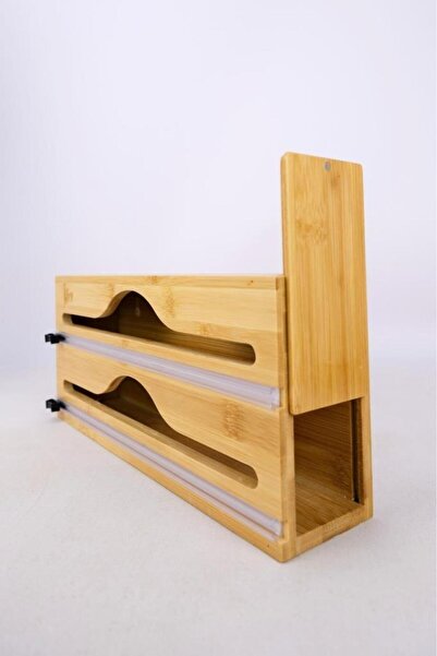 Digithome Bamboo 2-Compartment Stretch and Aluminum Foil Cutter Organizer - D/11 C1-1-289