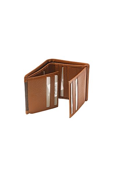 ŞANLI Online Мъжки портфейл от естествена кожа 1795, кафяв