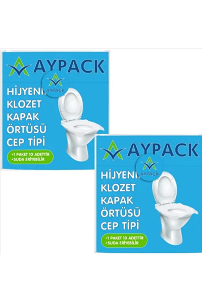 Aypack Klozet Kapak Örtüsü Taşınabilir Cep Tipi 10 Lu (2li paket)