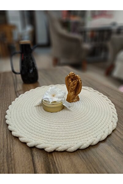 CAMİNHO DA LUA Hasır 2 Adet Amerikan Servis Lüks Supla Tabak Altı Jüt Masa Su...