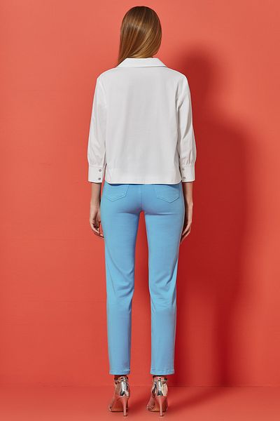 Guitar Pantaloni albastri din bumbac cu picioare înguste