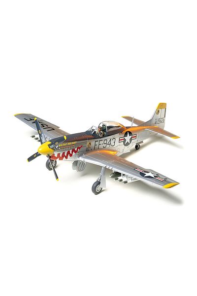 TAMIYA 1/48 N.American P-51D Mustang Korean War Plastic Aircraft Model Kit, Disassembled Hobby Set