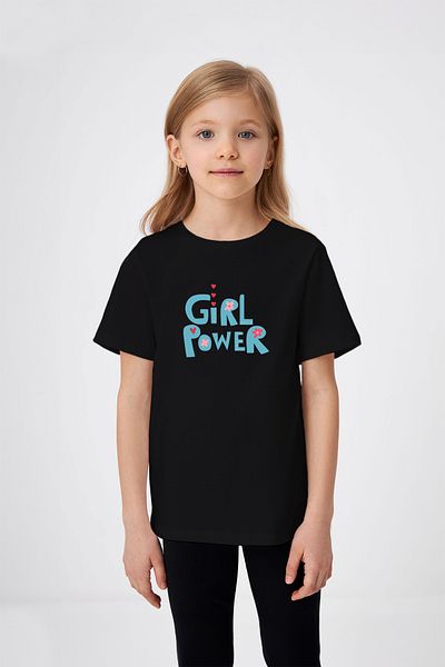 ADABEBEK Tricou pentru fetiță cu detalii Girl Power Written Heart