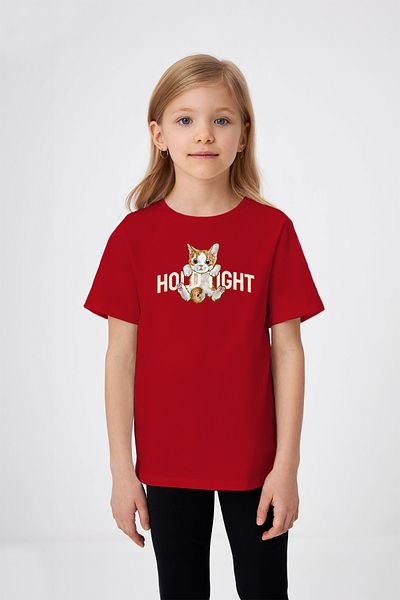 ADABEBEK Tricou cu imprimeu pisică pentru fetiță Hold Night