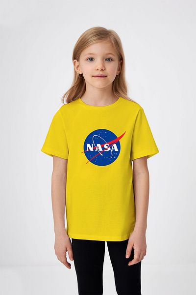 ADABEBEK Nasa Emblem Printed Girl's T-Shirt
