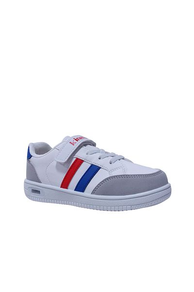 Kinetix White Blue Red Velcro Lighted Children's Sports Shoes
