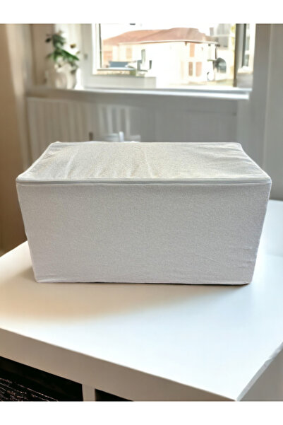 Badel Tekstil Hurç | Melanj, Astarlı, Tekli, Beyaz, Küçük Boy (35X35X50)