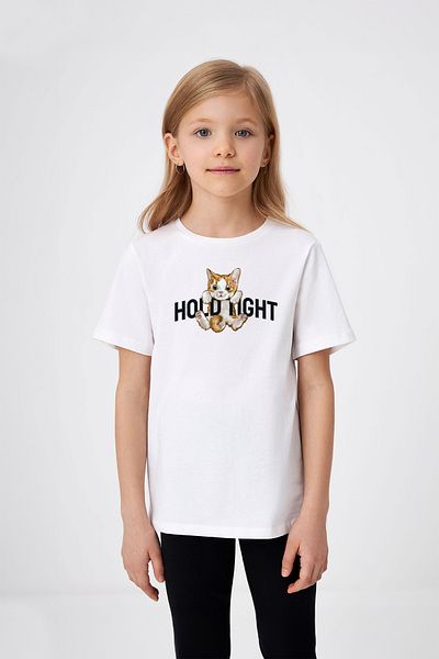 ADABEBEK Hold Night Written Cat Printed T-Shirt για κορίτσι