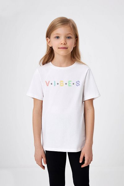ADABEBEK Tricou pentru fetiță cu imprimeu colorat Vibes Written