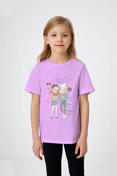 ADABEBEK Tricou pentru fetiță cu imprimeu Girl Friends