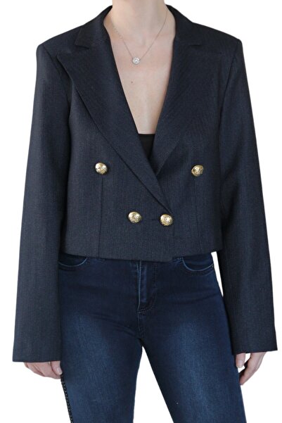 Lakshmi Kadın Kruvaze Kısa Blazer Ceket