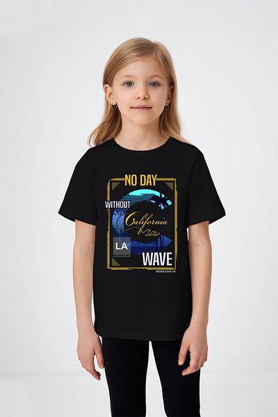 ADABEBEK Tricou pentru fetiță cu imprimeu California Wave