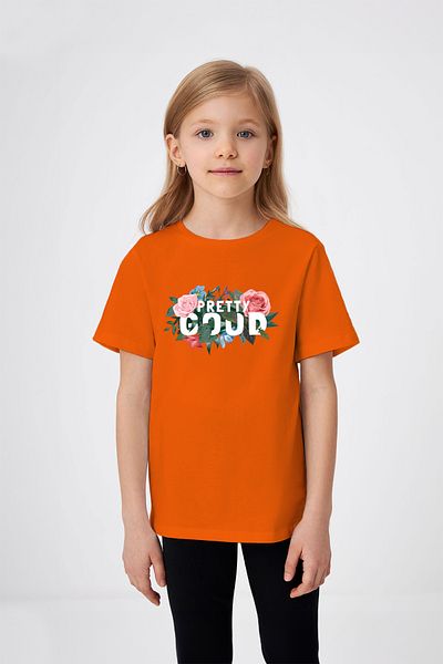 ADABEBEK Pretty Good Text Floral Printed T-Shirt