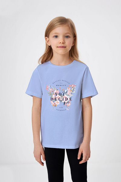 ADABEBEK Tricou pentru fetiță cu imprimeu fluture cu detalii de flori