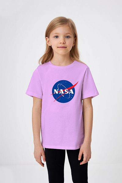 ADABEBEK Tricou pentru fetiță cu imprimeu cu emblema Nasa