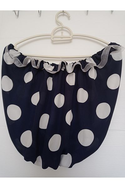 KobalBusiness Lattice Tulle - Dark Blue and White Organza Ribbon Round Cut Model Does Not Fits Large Cages of 140 Cm