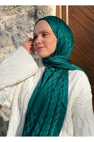 MİS İPEK Σάλι από βαμβακερό ζακάρ με σχέδιο Koza Benetton