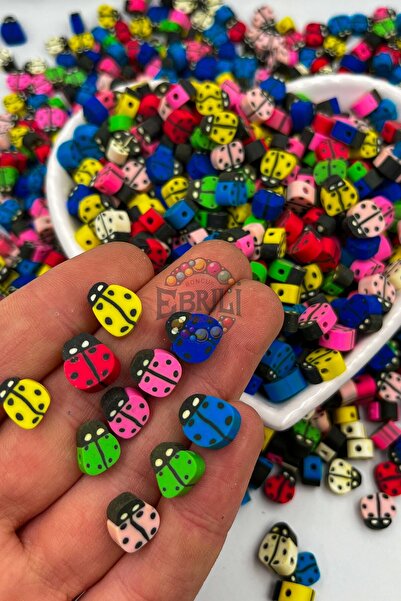 Ebruli Boncuk Χάντρες από φιγούρες πασχαλίτσας 10 χιλιοστών Fimo για κατασκευ...