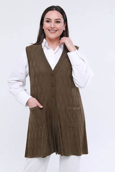 Laden Plus Size Women's Seasonal Special Knitwear Long Mother Thin Vest