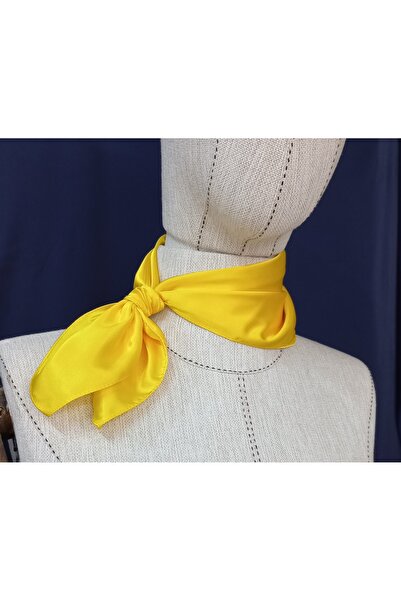 es moda shop Sarah satin kerchief scarf neck tie yellow