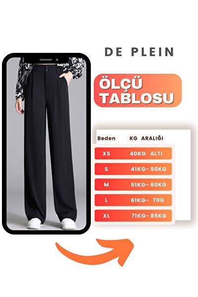 DE PLEIN Olivia Oversize Original Cut Full Lycra Palazzo Black Women's Trousers