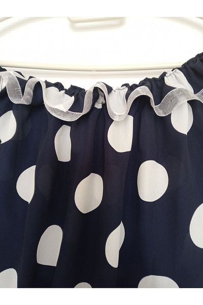 KobalBusiness Lattice Tulle - Dark Blue and White Organza Ribbon Round Cut Model Does Not Fits Large Cages of 140 Cm