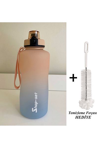 Shop-set 2000 ml Tritan Motivated Water Bottle with Straw and Strainer (SOMON - LIGHT BLUE)Gift Gift?