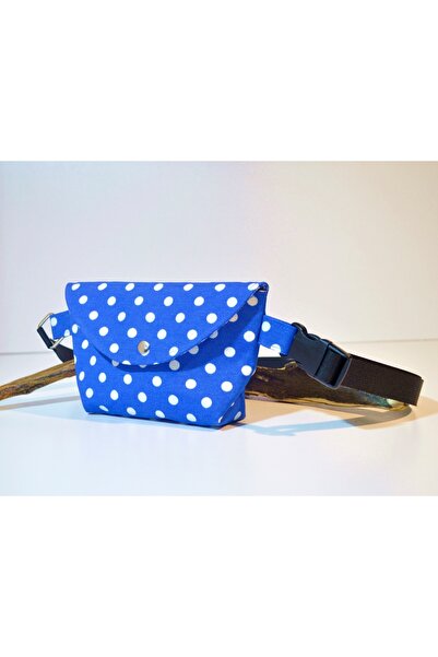 minart design Beyaz Puantiyeli Küçük Mini Bag Bel Çantası