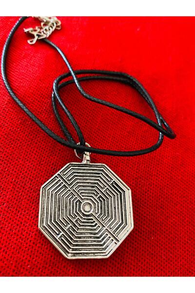 icase قلادة المتاهة الفضية العتيقة من Labyrinth Runner قلادة Collana قلادة سل...