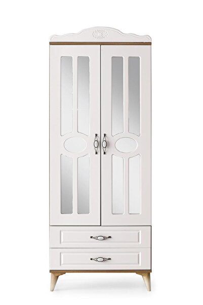 Erezogulları Mobilya Sahra 2 Kapılı 2 Çekmeceli Gardrop Elbise Dolabı 80x48x210cm